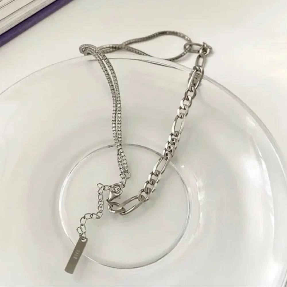 COPY - Sterling Silver Crystal Pave Chain Link Choker Necklace 

Brand New - Picture 2 of 6